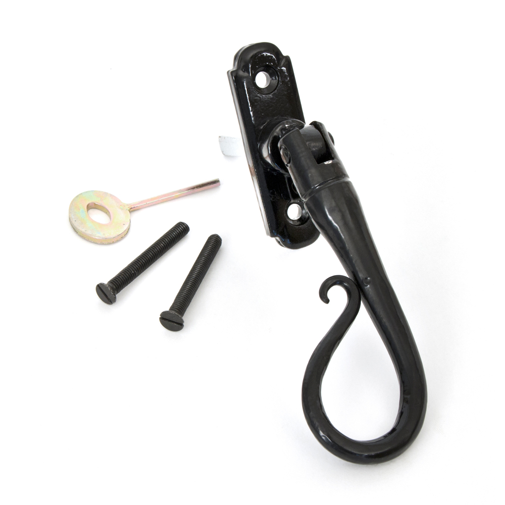 From the Anvil Shepherds Crook Espag Window Handle - Black (Left-Hand)